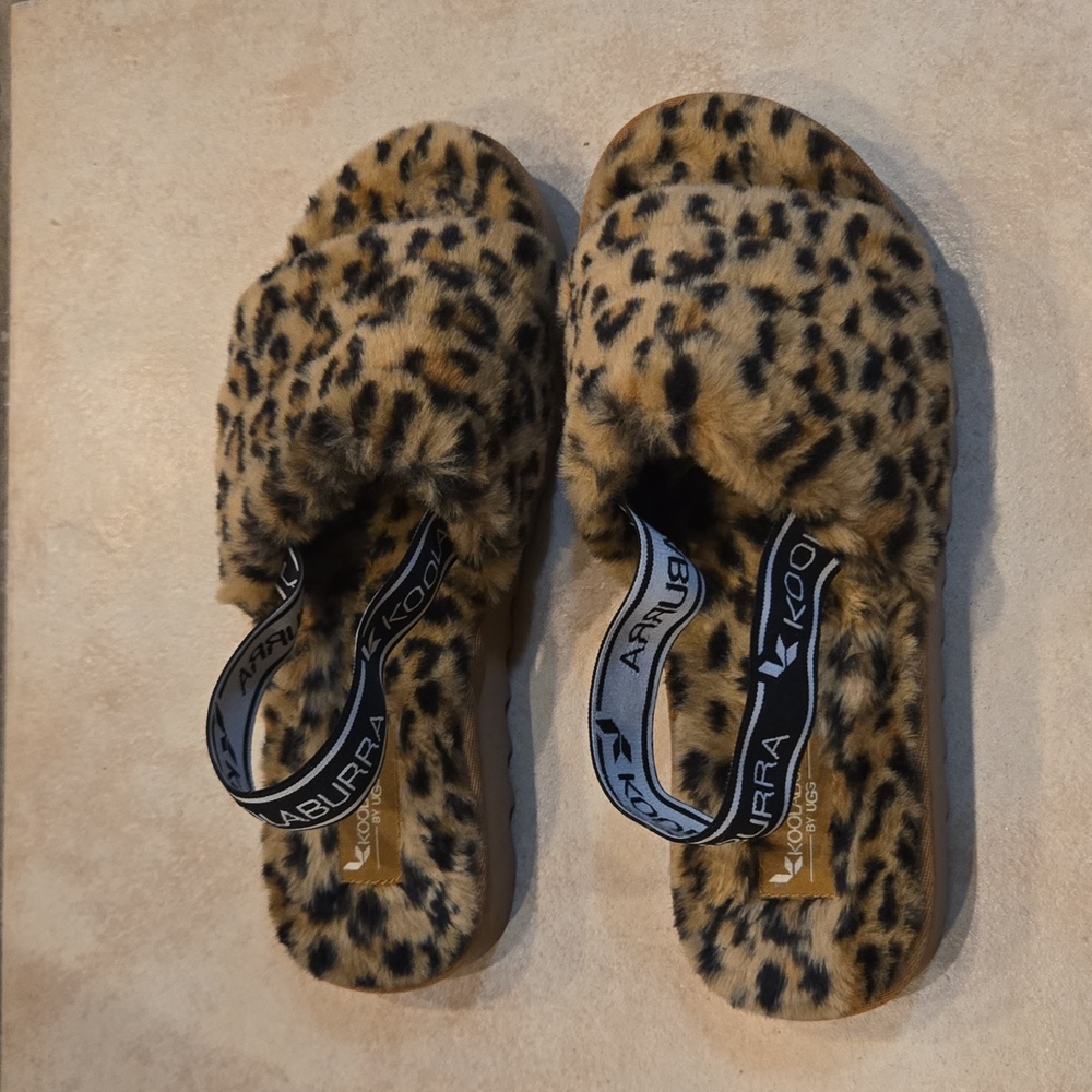 Koolaburra By Uggs Fuzz'n 11 Cheetah Print Slippers Size 8
